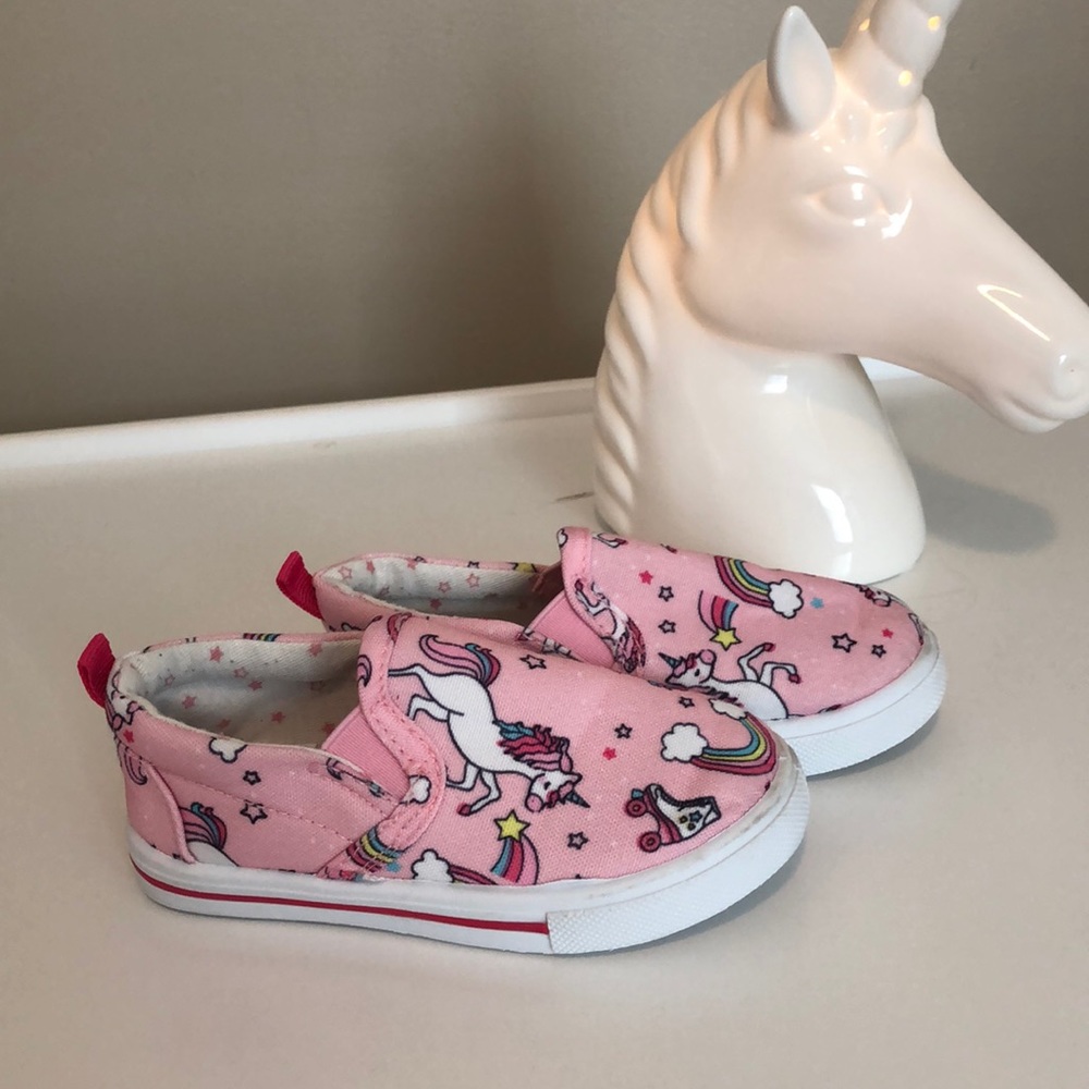 Toddler Pink Unicorn Slip Ons (6)